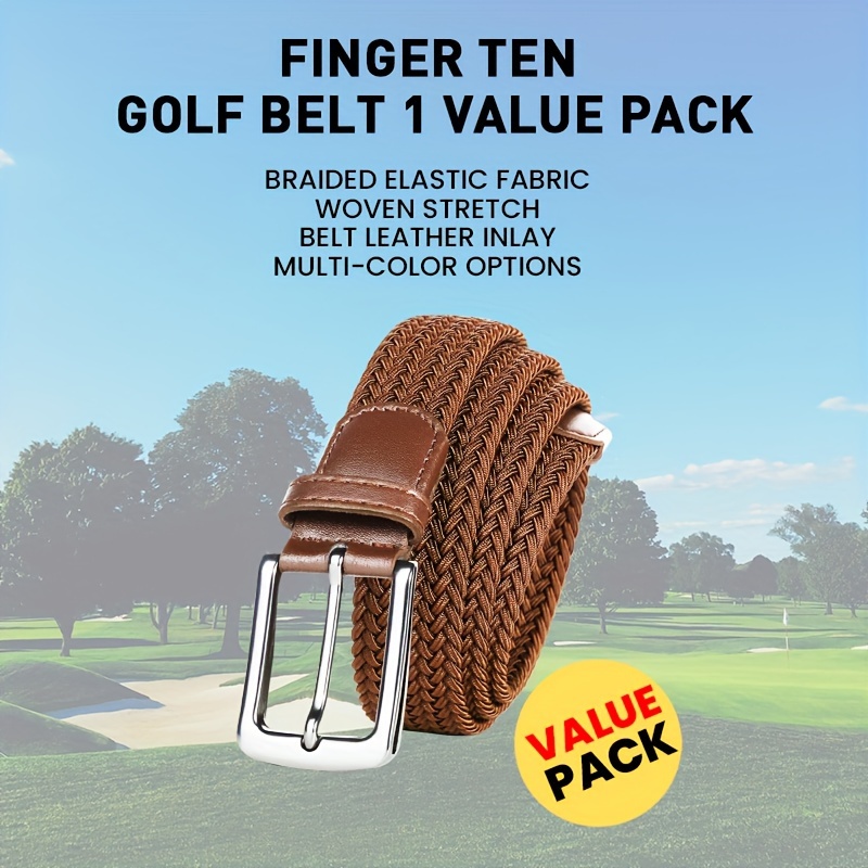 Image of Gkandi 1 Pack Golf Belts For Men, Braided Elastic Fabric Stretch Canvas Belt For Sports Hiking
