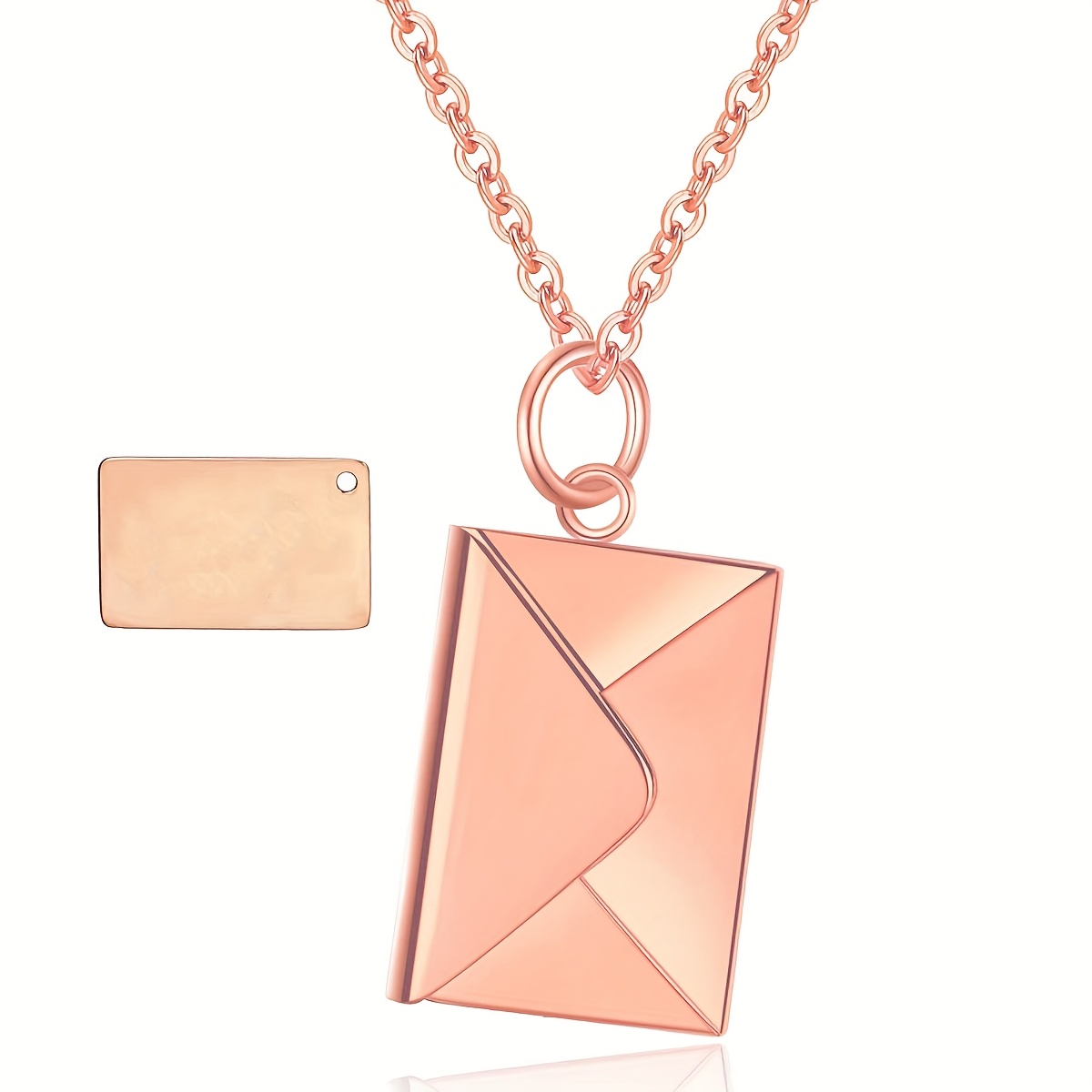 Custom Engraved Envelope Necklace in Stainless Steel