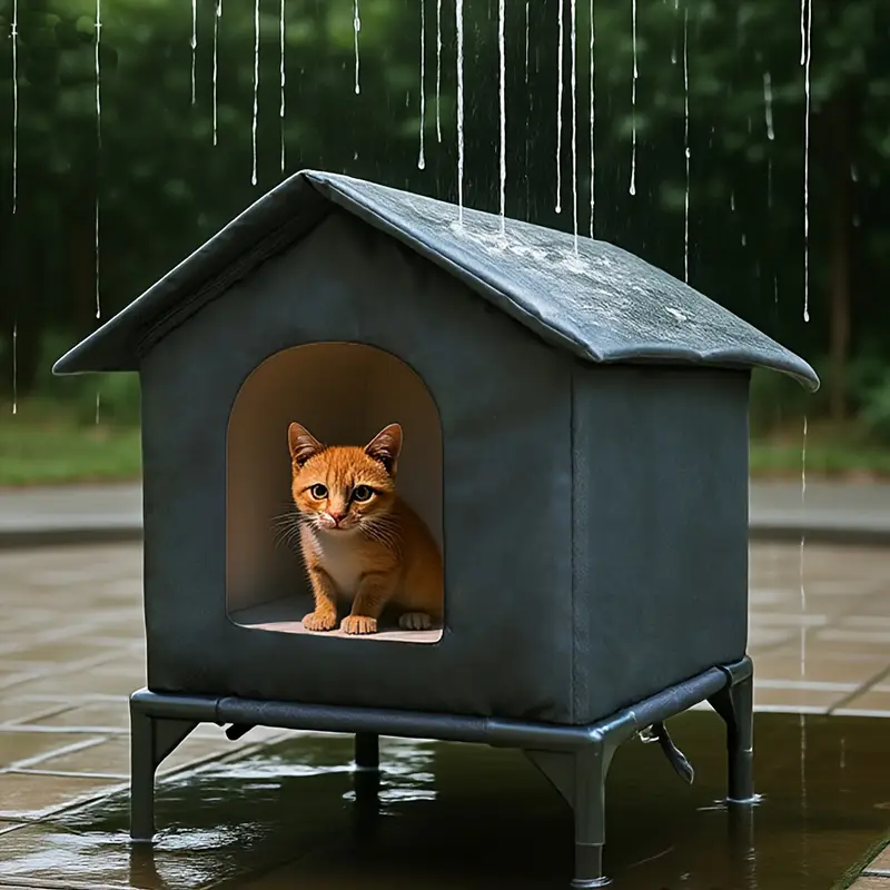 Buiten Kattenhuis - Wind- & Regenbestendig - 45x40x40 Cm - Met Isolatie & Verwijderbare Vloermat - Voor Tuin & Balkon