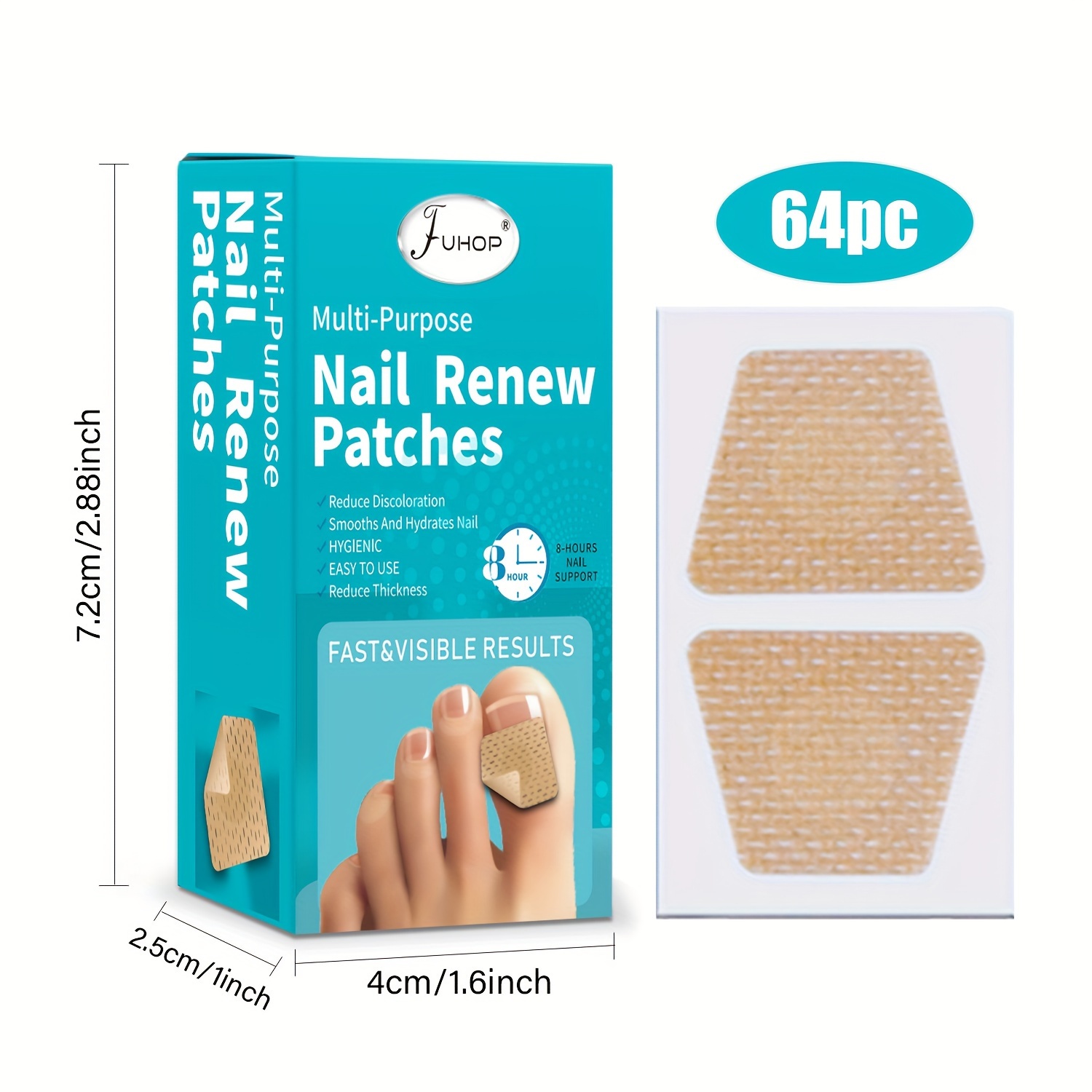 64pcs Nail Renewal Patches With Glycerin, Alcoholfree Nail