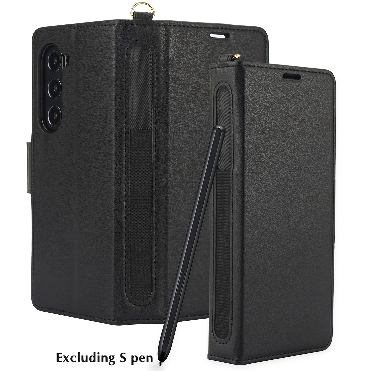 Leder-Hülle Für Xiaomi Redmi 8 / 8A – Flip-Case Mit Kartenfach & Kickstand, Schwarz