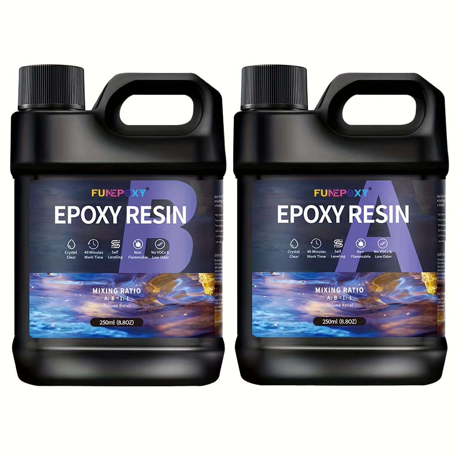 

Funepoxy Epoxy Resin Kit 1:1 Epoxy Resin For Table Top 500ml