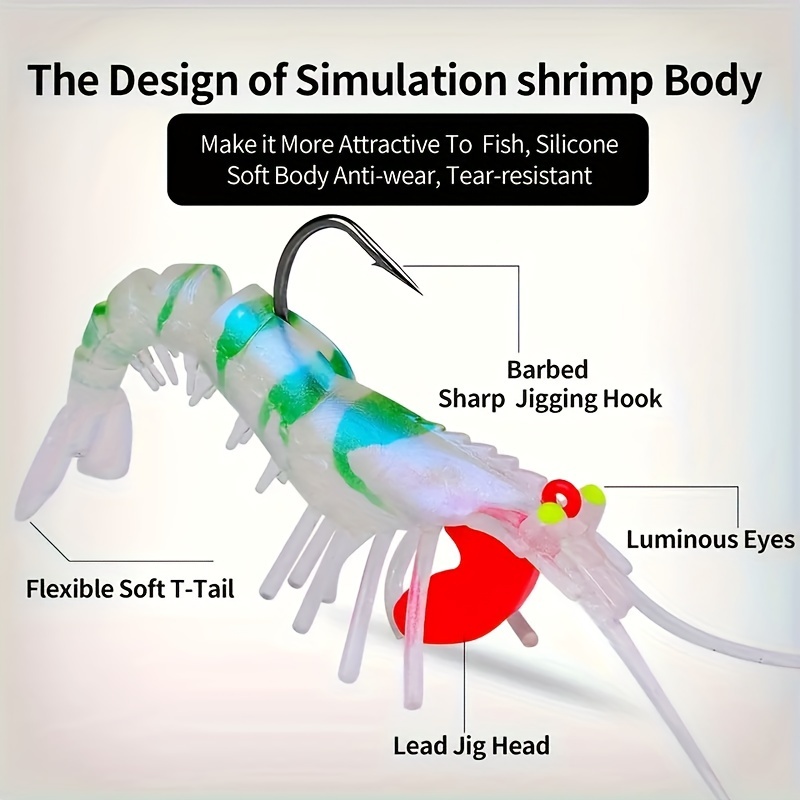 Bionic Shrimp Bait Lead Head Hook Artificial Jig Head Soft - Temu
