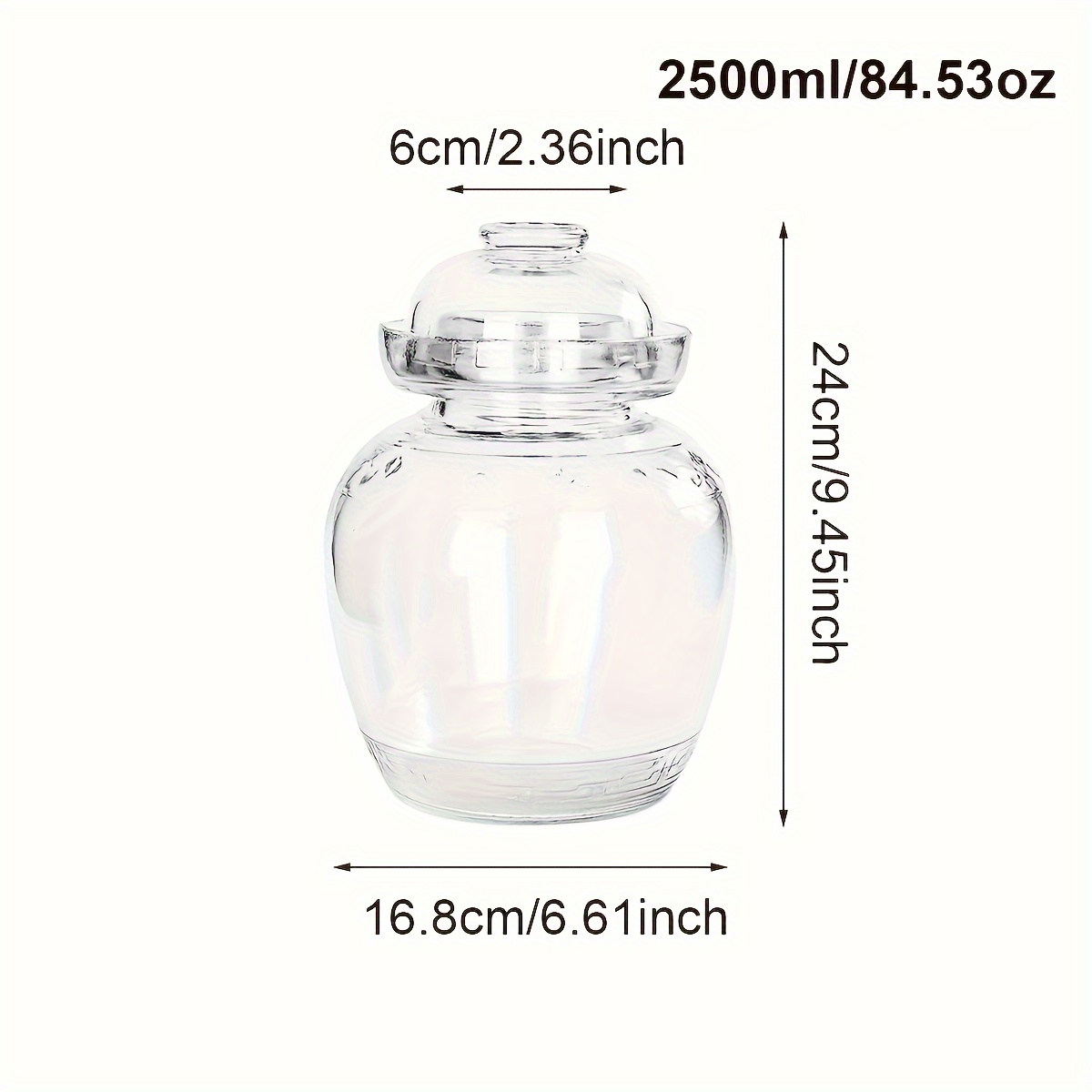Image of 1 Item, 3 /5 , 1500ml/2500ml Glass Pickling Jar, Glass Airtight Fermentation Container, Glass Brewing Jar, Suitable For Making Pickles, Korean Kimchi, Pickled , Pickled Ginger, , Sauerkraut, And More