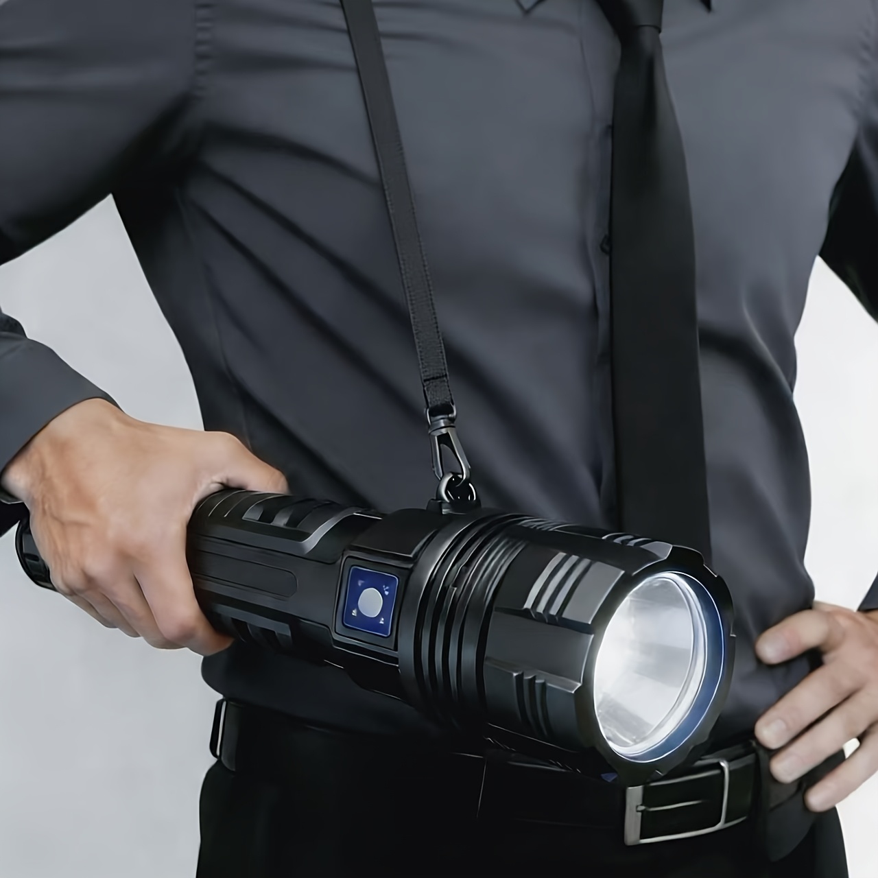 TEMU High Rechargeable Flashlight With 5, Usb Charging, 3000mah, Durable Material High-quality, Adjustable Beam Length, Perfect For Hiking And Camping, Camping Accessories