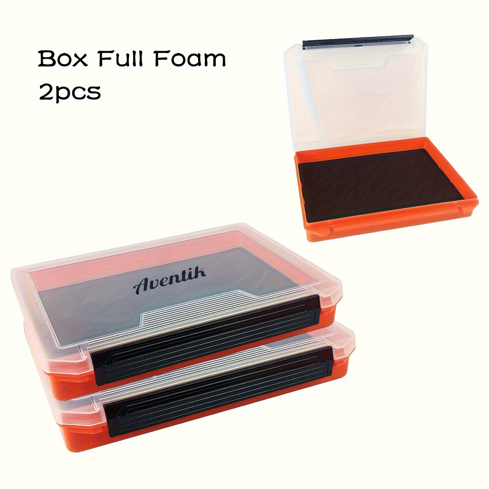 Image of Sports 1pc/2pcs Fishing Tackle Box With Slit Foam Case, Jig Box, Head Hooks, Spinners, Spoons Storage Tackle Tray, Spacious With Slit Sponge Pads, Double-button Plastic Closure And Construction