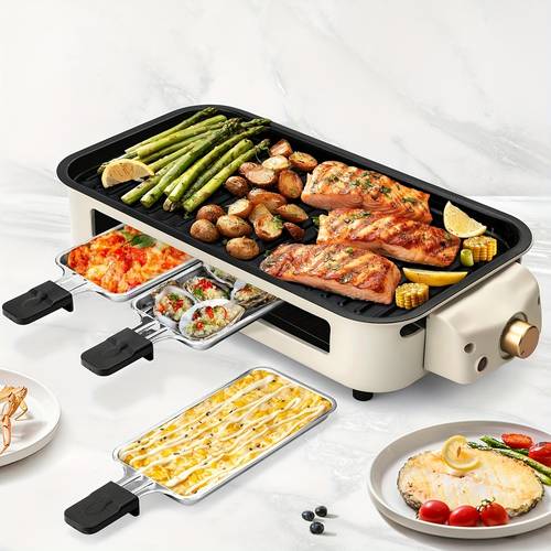 smokeless electric grill indoor grill with removable non stick plate indoor grill kitchen must haves 1500w portable bbq grill electric griddle items dishwasher safe hot pot gift ideas perfect gift for christmas