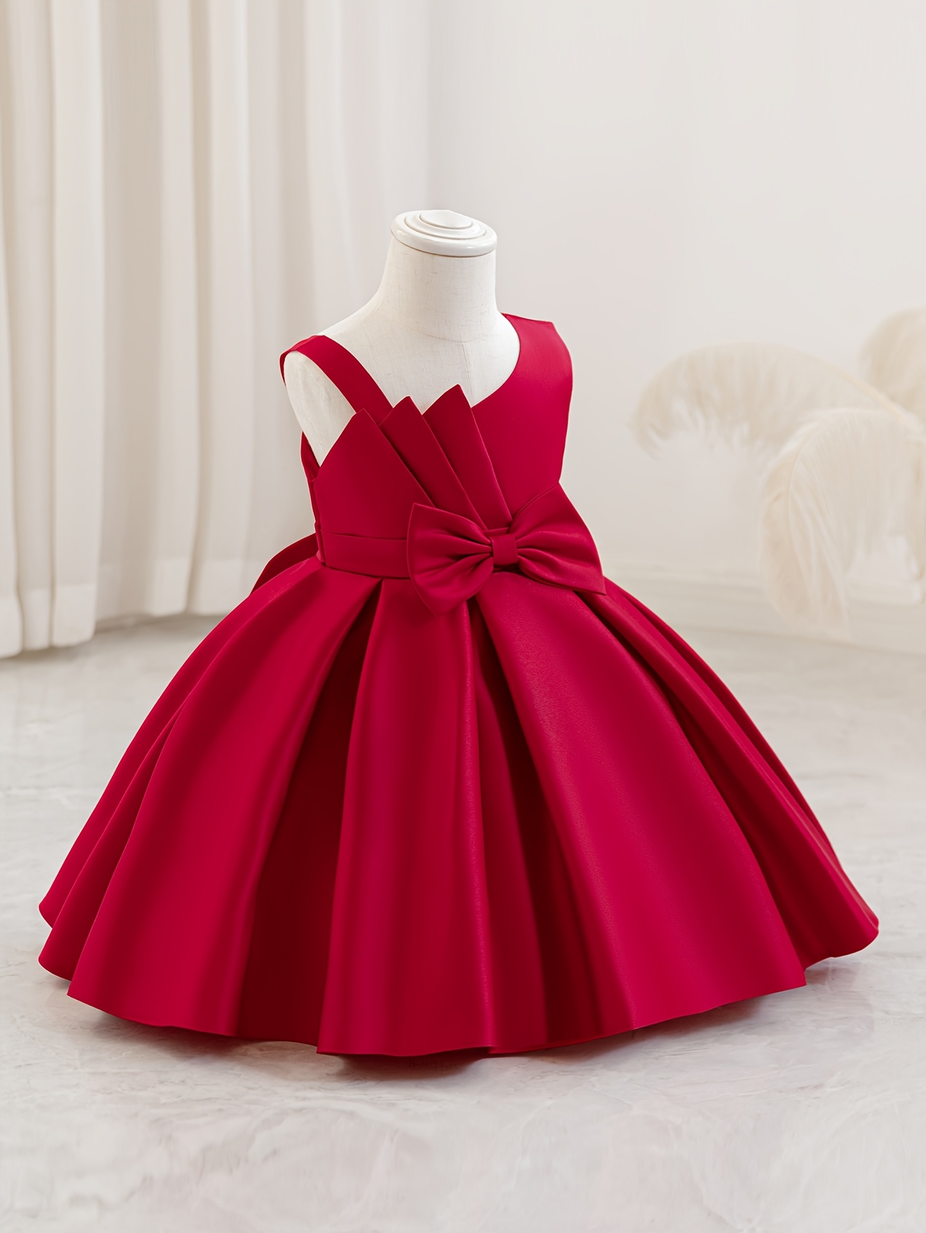 sachin and babi light blue dress Eden girls midi Christmas dress – Red cotton holiday dress with bow back –  A Little Lacey main image 1