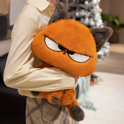 a plush toy of a cat measuring 23 cm 9 84 inches featuring a fluffy orange kitten this adorable stuffed animal has big eyes and of high quality materials