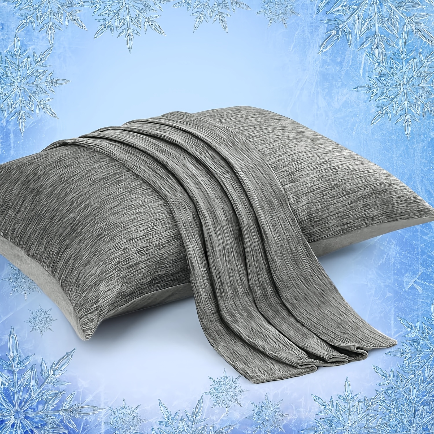 Image of Set Of 2 100% Polyester Cloud-pattern Pillowcases With Hidden Zippers. And Comfortable, A Night' And Are Ideal To Feel Hot. Sizes: 40 X 80cm, 50 X 80cm