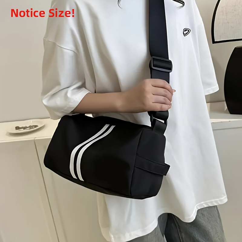 

1pc Striped Adjustable Strap Crossbody Bag, For Outdoor Travel