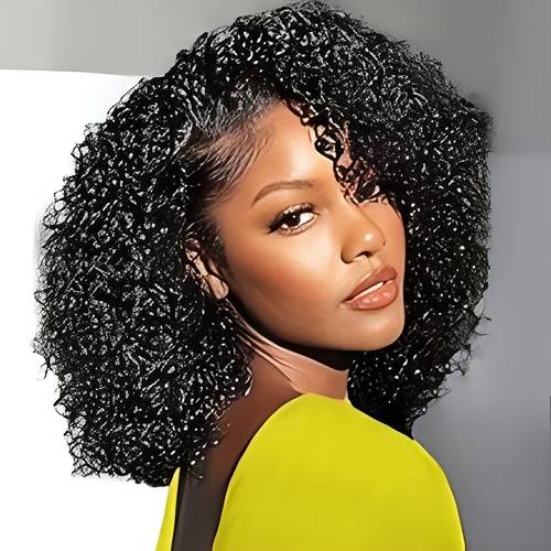 natural looking african short curly bob wig hair suitable for with 13x6 hd transparent lace front density hair hairline for daily wear parties suitable for