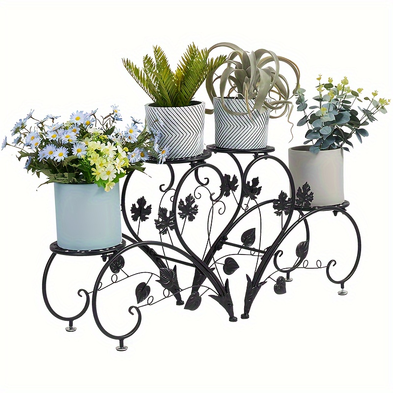 

Stand Shaped: Set Of 2 Racks Potted Iron Display Shelves For Entryway Decors ()