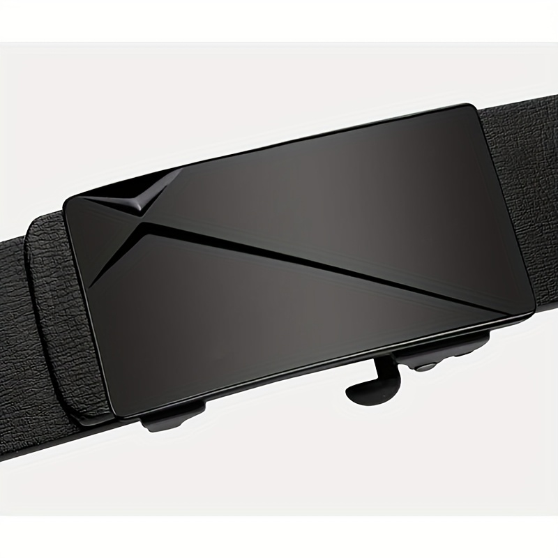 Men's Leather Automatic Buckle Belt Minimalist Durable Metal