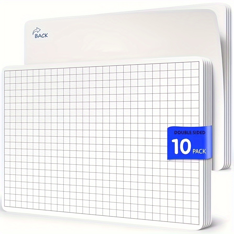 

Pet Double-sided Dry Erase Grid Sheets For Math Practice - 8"x12" Tabletop Whiteboard Sheets, , 10-pack For Homeschool, Teachers, And Classroom Use