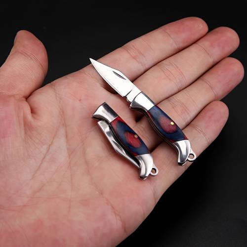 1pc pocket knife brass mini parcel opening pendant folding knife portable bag opening knife keychain mini knife compact keychain knife