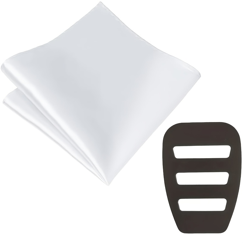 Set Of 2 Pocket Squares For Men, Handkerchiefs For Men And Women With A Holder For Suits, Ideal For Weddings, Parties, Business, And Other Formal Events