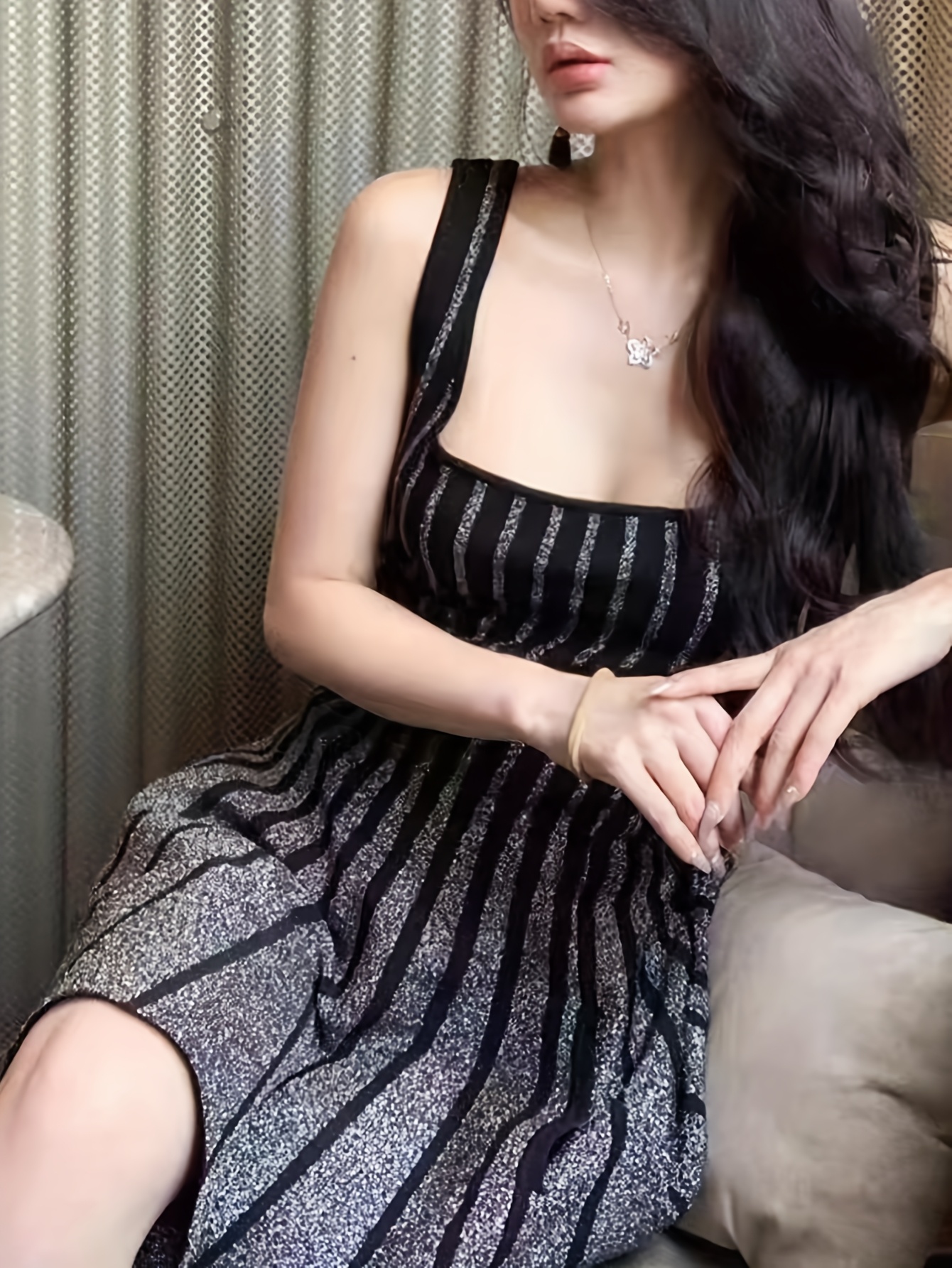 Schwarzes Strickkleid Damen Elegantes Strickkleid 2023 Herbst