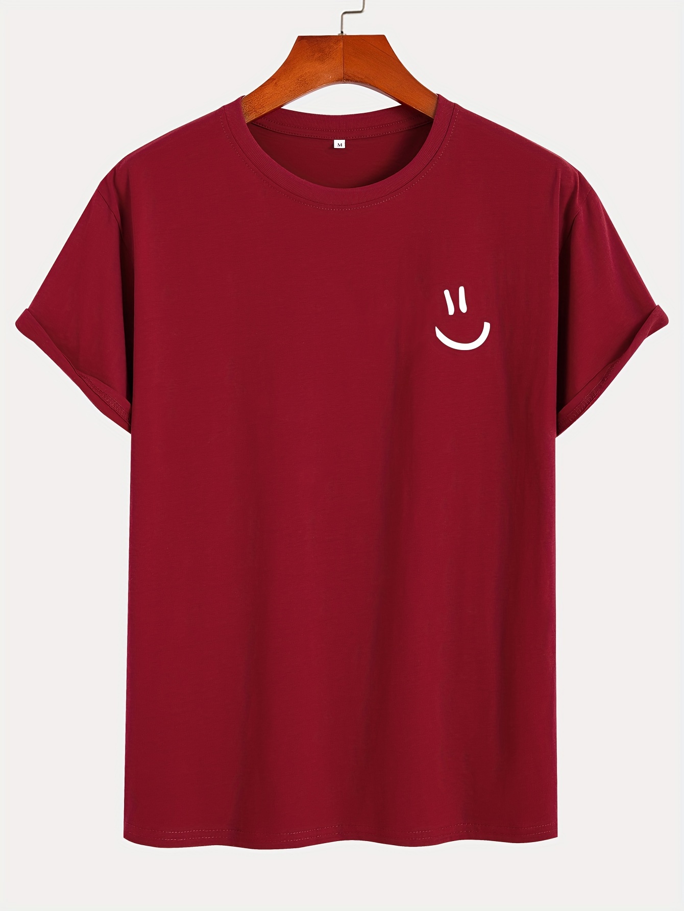 Men's 100% Cotton White T-Shirt with joyful Face Print - Minimalist Round Neck Short Sleeve Casual Casual Attire, Soft Breathable Fabric, Left Chest joyful Face Design, Minimalist White Tee for Men, Versatile for Casual & Formal Outfits, Hand Washable, Regular Fit, Plain White with joyful Face Graphic, Smooth Texture, No Stretch Fabric, Basic Style for Layering, Suitable for Casual Attire, Round Neck T Shirt for Men, T Shirt for Men High Quality, Funny T Shirts,