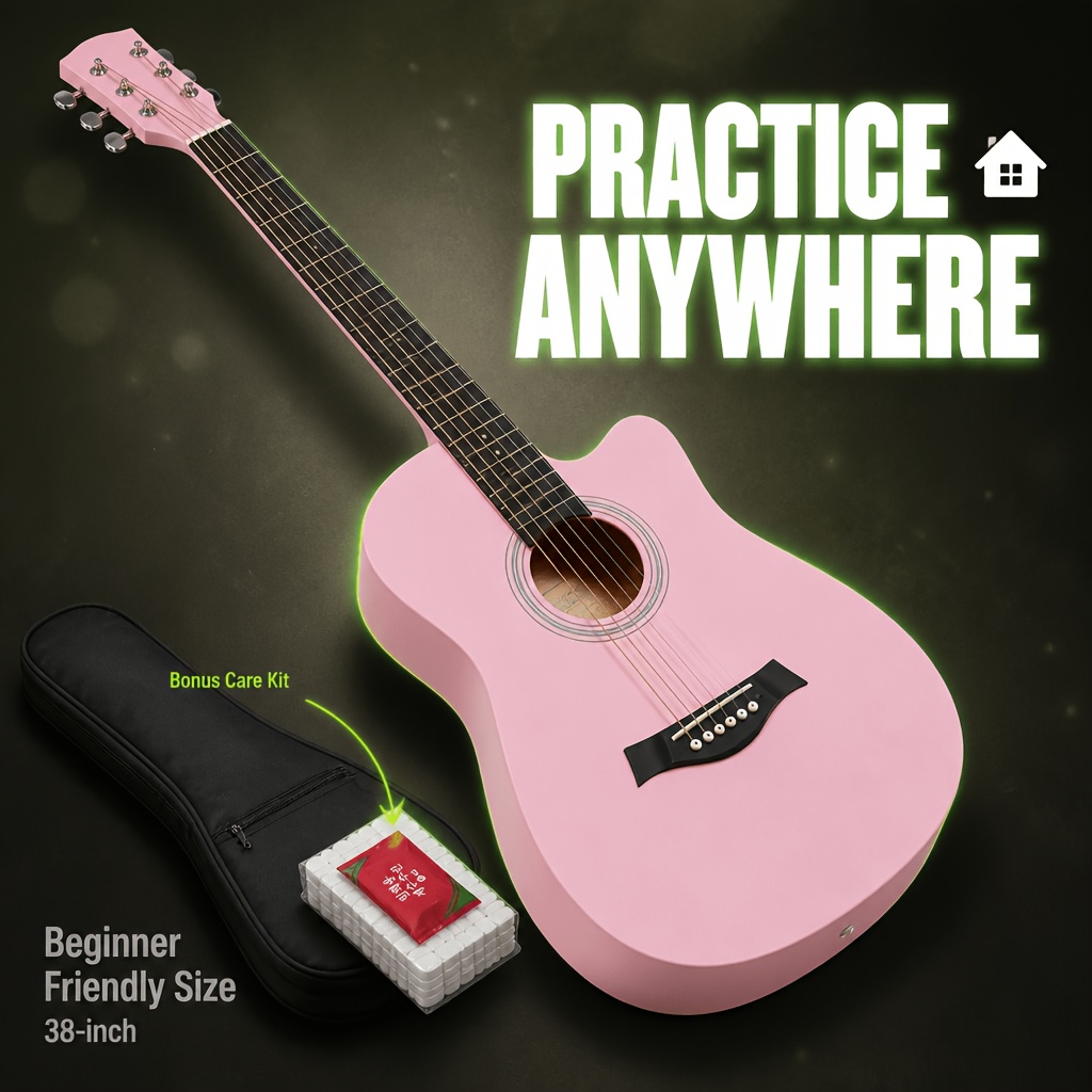 38 Inch Cutaway Acoustic Guitar, Easy Fret Press for Beginners,... product image 11