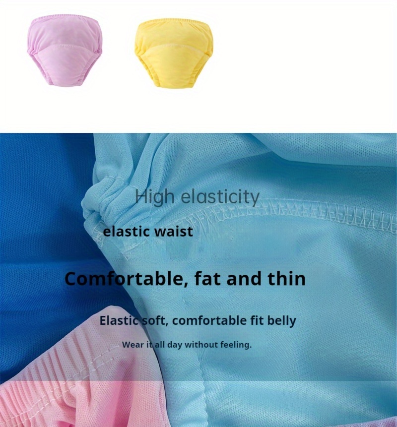 8 pack reusable washable training pants elastic waistband comfortable knit fabric polyester fiber ideal gift details 1