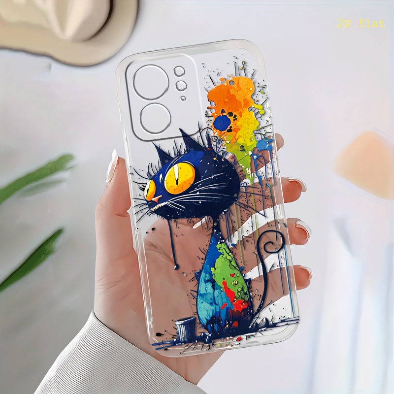 TEMU Phone Case: Doodle Cat Phone Case Suitable For Motorola Edge 20 30 40 + 2023 Moto G 5g Play 2023 G10 G13 Cartoon Transparent Phone Cover G14 G20