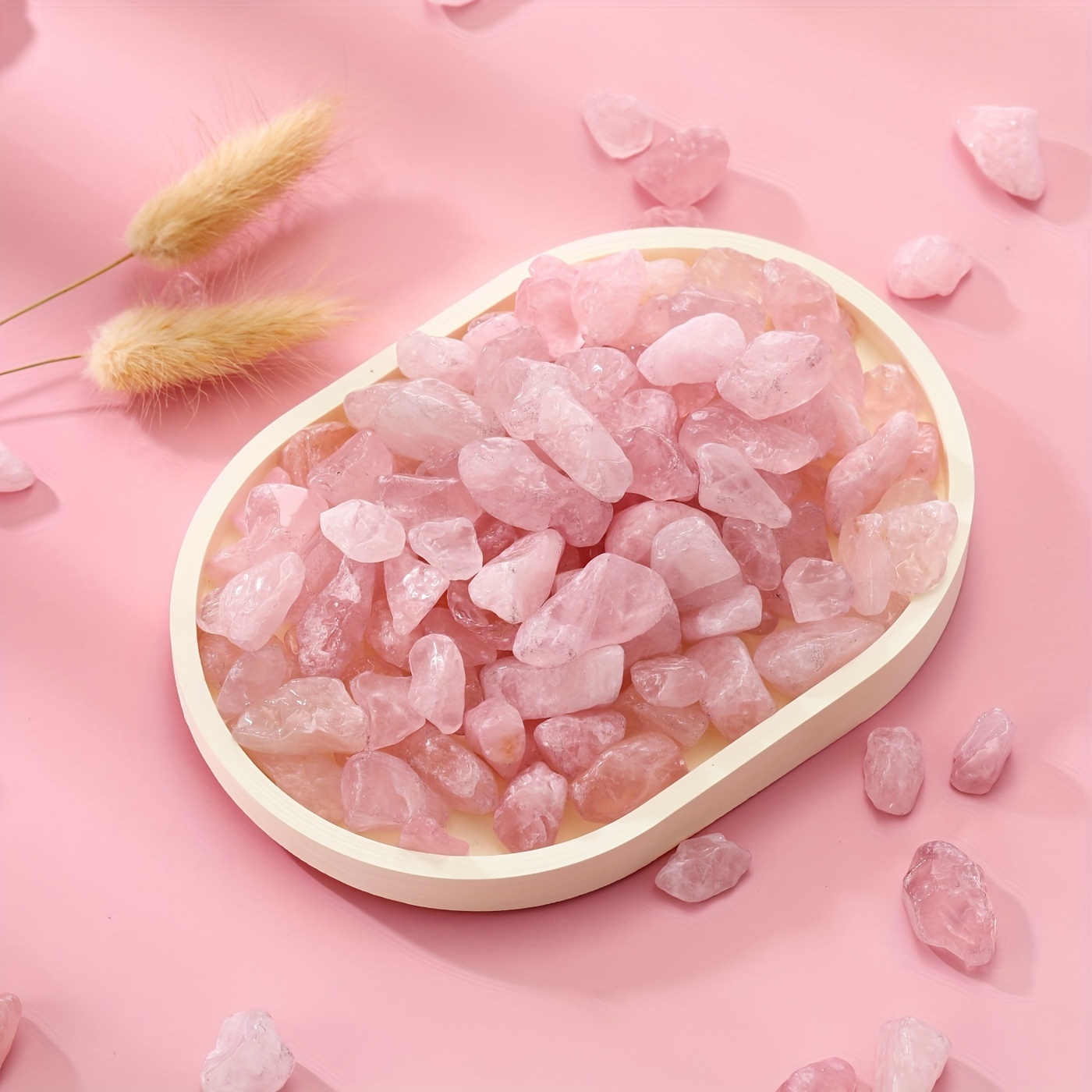 

0.35-0.47inch Rose Quartz Artificial Crystal Chips, Gemstone, Gift, , Wishing Bottles, Aquarium Decor, , Filler, Decorative Rocks, Fish , Gravel, Pebbles, Festival, Christmas, Halloween, New Year