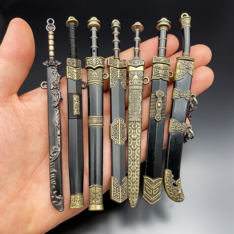 

1 Set Miniature Famous Swords With Sheaths - Metal Collectible Toy Figurines For 14+, Ideal Christmas Gift