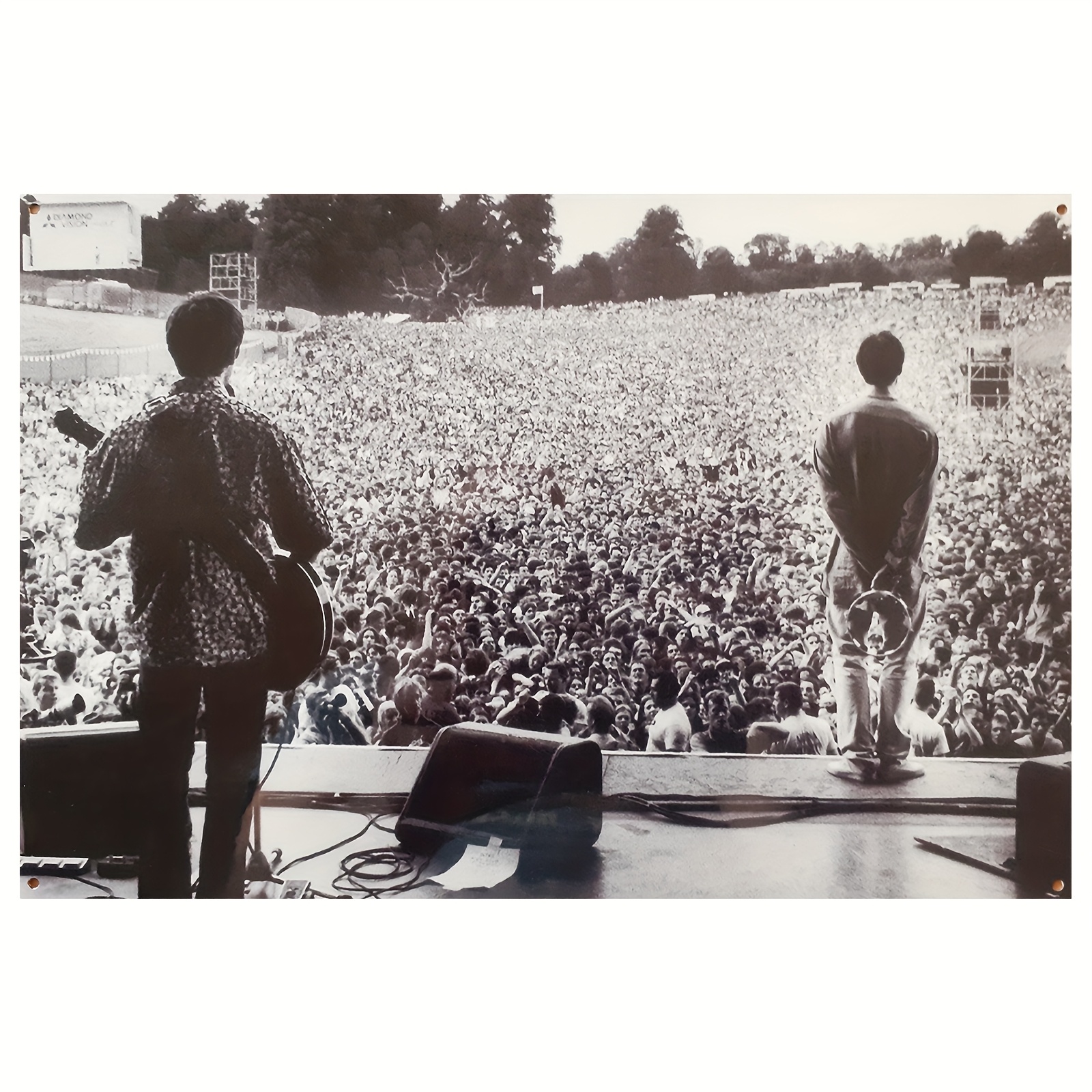TEMU 2d Flat, 2d Flat, 1pc Knebworth Concert Frameless Retro Canvas Wall Art | Multipurpose English Text Wall Hanging Decor, Suitable For Bedroom,