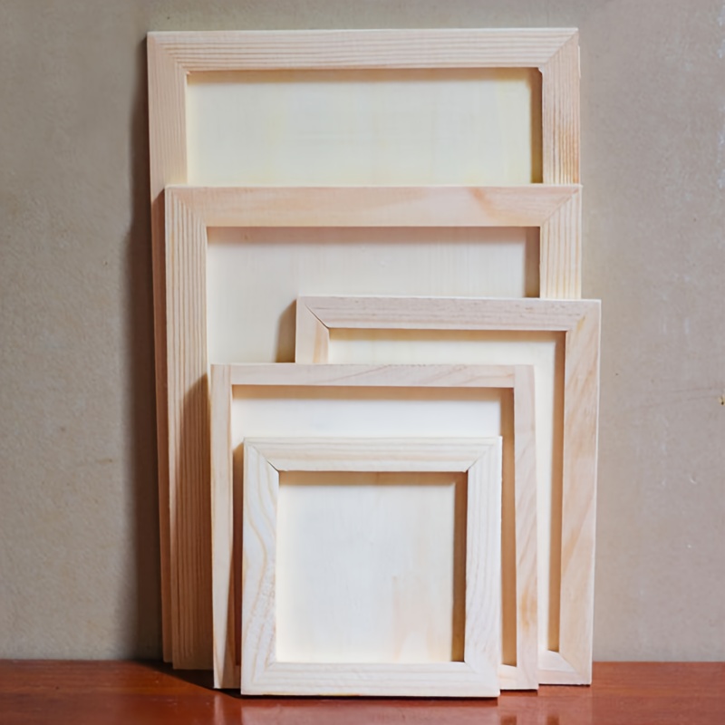 

Diy Wooden Picture Frame Kit - Square Wooden Board For Art, Crafts, And Photography - Unfinished Wooden Canvas For Painting, Drawing, And Creative Projects - Handmade Wooden Art Board Set