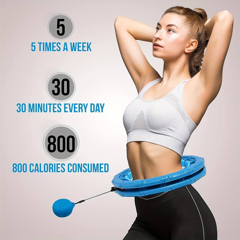 2-em-1 Para Aro de Fitness Inteligente & Rolo Abdominal para Treinos Eficazes - Destacável e Ponderado, Adequado para Tipos de Corpo de 24/28 detalhes 1