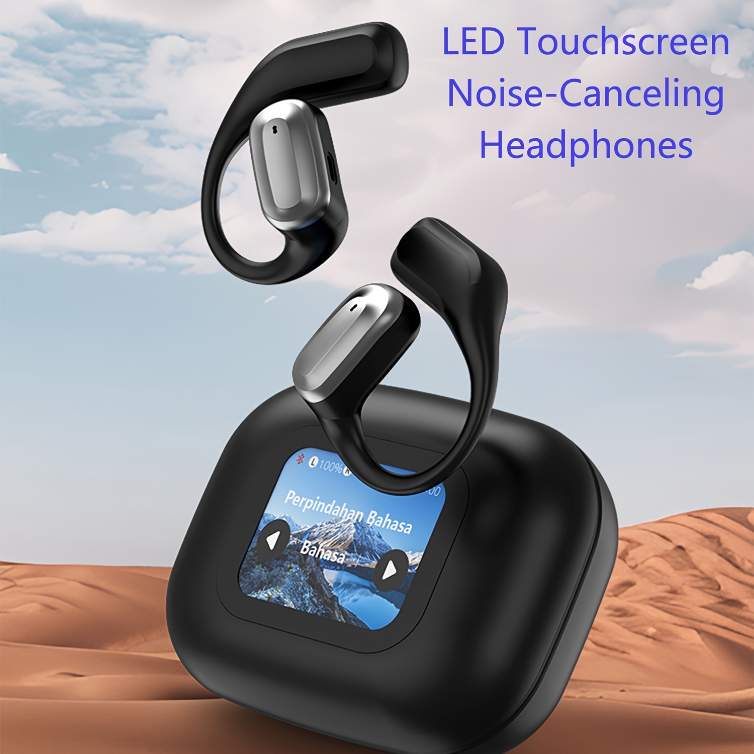 Wireless Translation Bluetooth Headset, Call Noise Reduction, Long Battery Life, LED Smart Screen, Bluetooth 5.4, Touch Screen Can Pause/switch Music, Compatible with Android And Apple Smartphones, for Gaming/studying - Birthday Gift