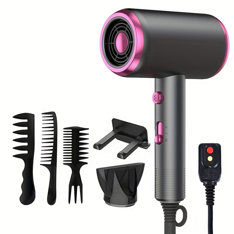 Ionic Hair Dryer with Diffuser, 2 Speeds, 3 & Cooling Buttons, for Straight & Curly Hair, 1600W, US Plug, Brushed Motor, Ideal for Home, Travel & Salon Use, Portable Electric Hair Drye 8 Ionic Hair Dryer with Diffuser, 2 Speeds, 3 & Cooling Buttons, for Straight & Curly Hair, 1600W, US Plug, Brushed Motor, Ideal for Home, Travel & Salon Use, Portable Electric Hair Drye - Image 8