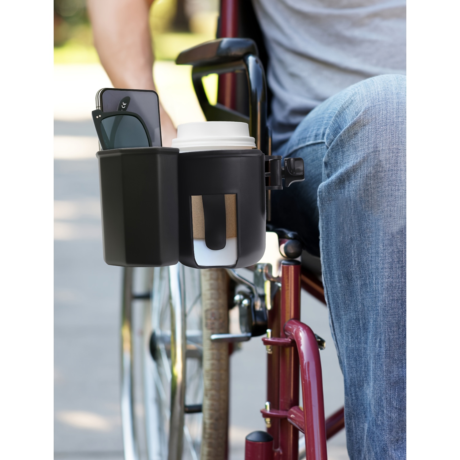 2pcs Universal Stroller Cup Holder and Phone Holder Set