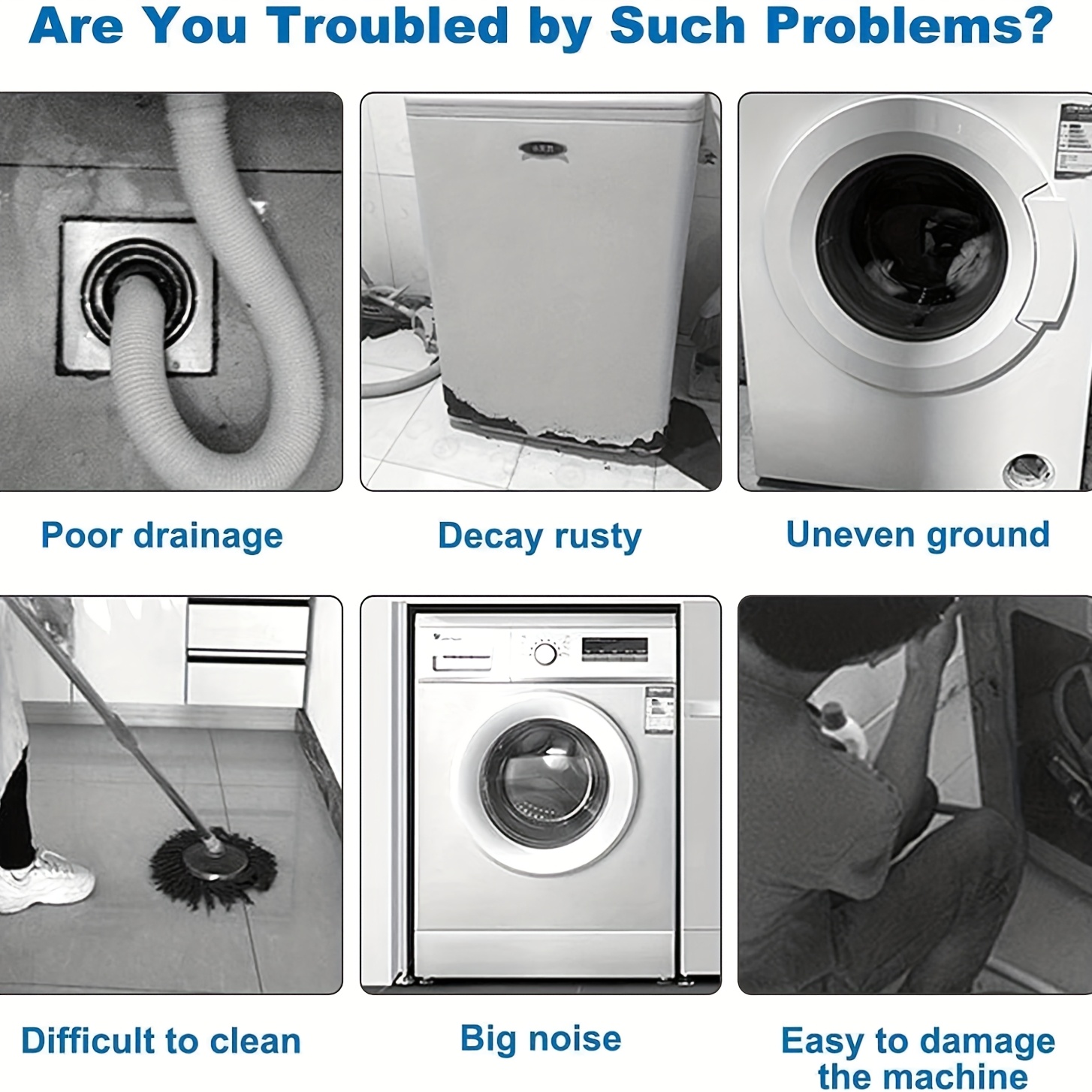 8片/16片洗衣机防滑垫 | 减震防噪垫 | 家电防滑调平脚 | 洗衣机减震支架 商品详情 1