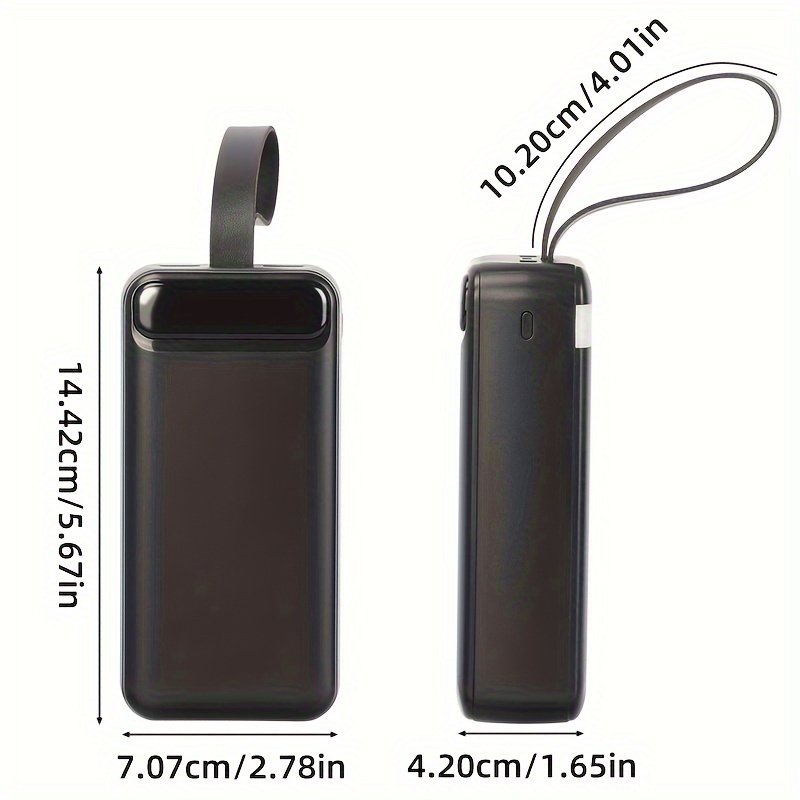 E-shop 50000mAh Externer Akku Tragbare Powerbank, USB-Powerbank 22,5W, PD3.0 Schnelllade-Funktion, 3 Eingänge 3 Ausgänge, Handy-Ladegerät-Akku