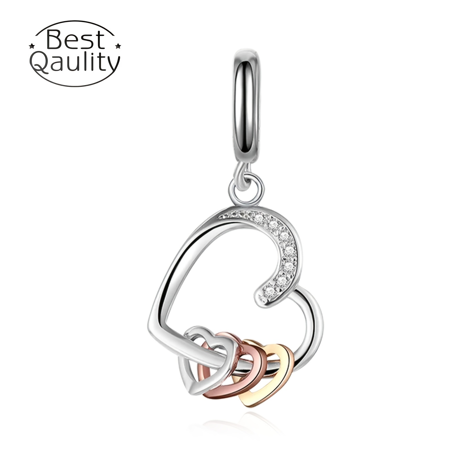 

Fashion 925 Sterling Silver Heart Full Of Hearts Dangle Charm For Women Jewelry Making Bracelet Necklace Accessories