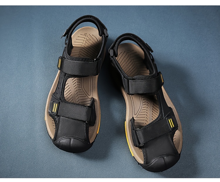 mens summer breathable sandals casual sporty open toe shoes with adjustable straps cover rubber sole for beach hiking and outdoor activities details 19