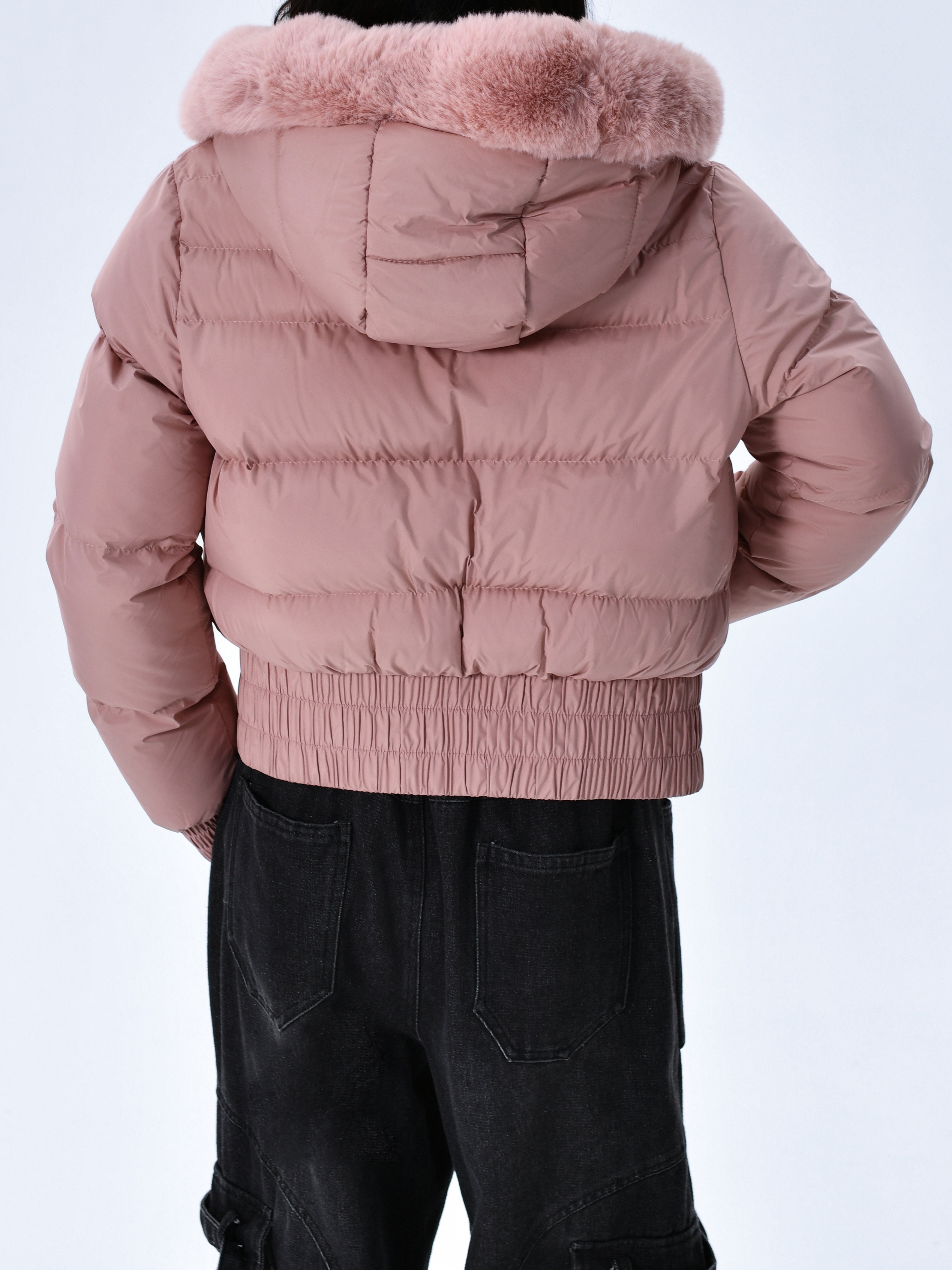 chaqueta acolchada poliéster elegante mujer abrigo corto Temu