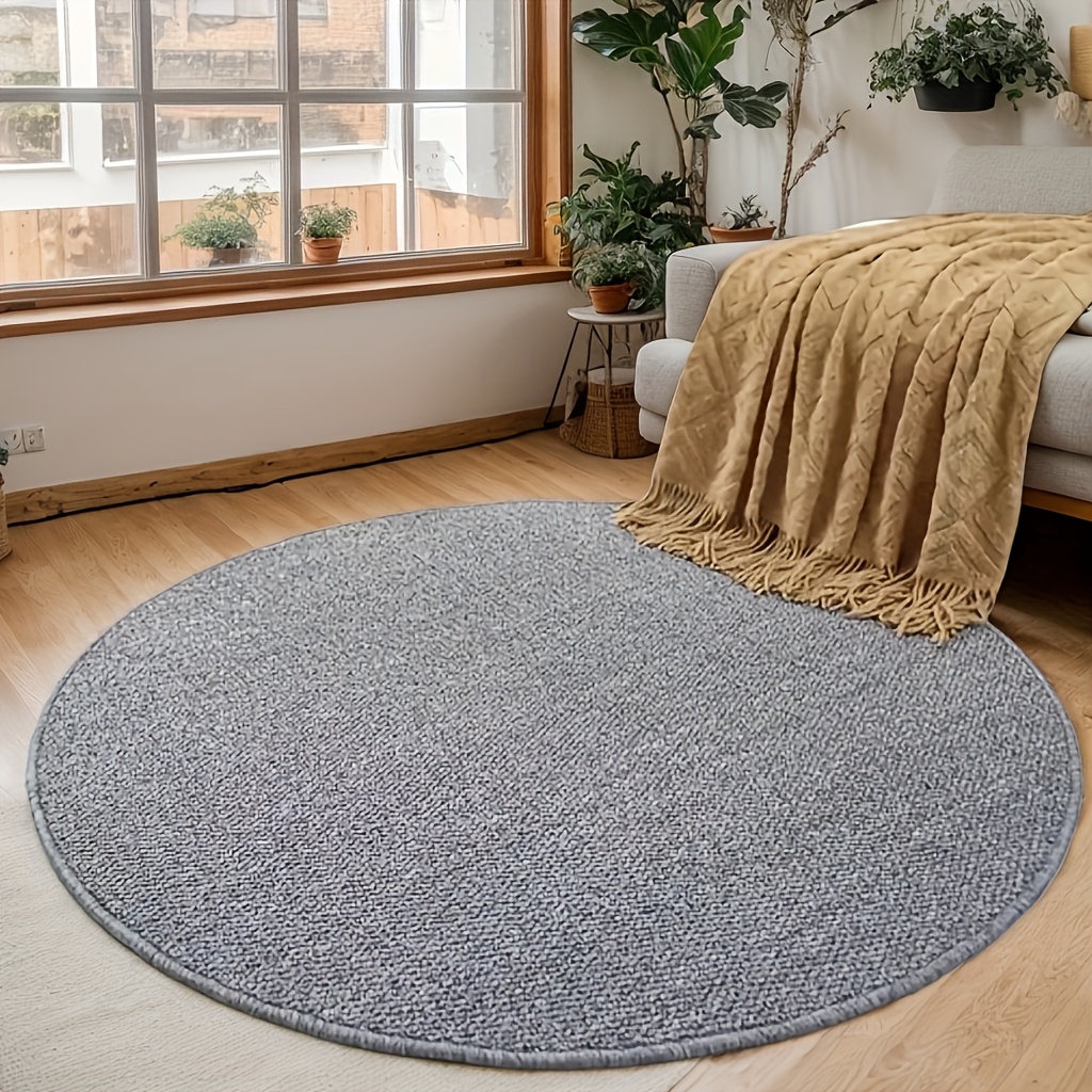1pc modern minimalist style round floor mat gray   doormat suitable for decoration in bedrooms living rooms   offices gardens camping and outdoors a   gift