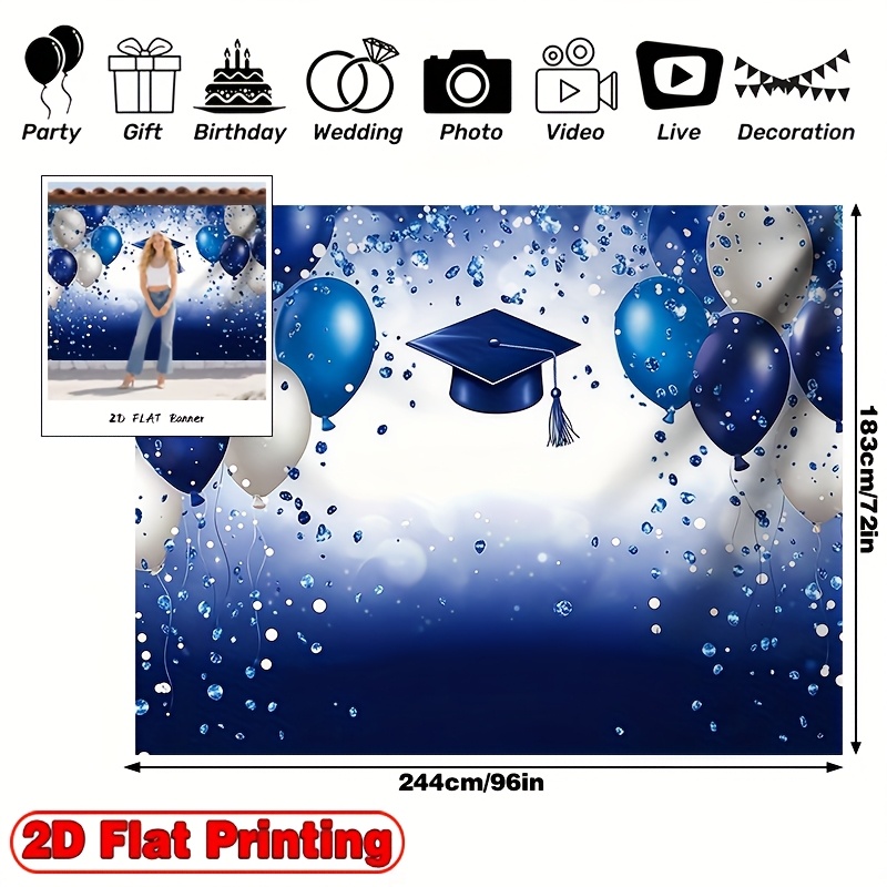 TEMU 2d Flat, 2d Flat - 2d Flat, 2d Flat - 2d Flat, 2026 Congratulations Graduate Banner Made Of Polyester For Photography, Suitable For Outdoor And