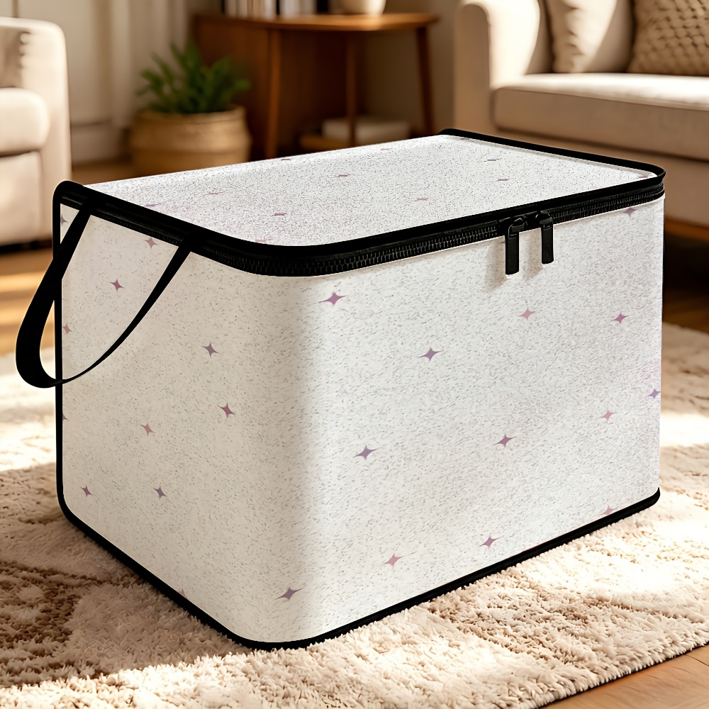 imagem do item caixa de armazenamento com zíper de   capacidade com estampa de  , 1  , design dobrável que economiza  , presente   para armazenamento doméstico de cobertores, armazenamento sob a cama