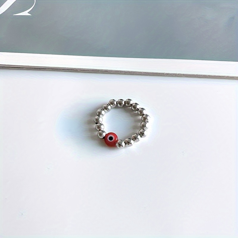 Women's Adjustable Evil Eye Protection Ring, Stackable