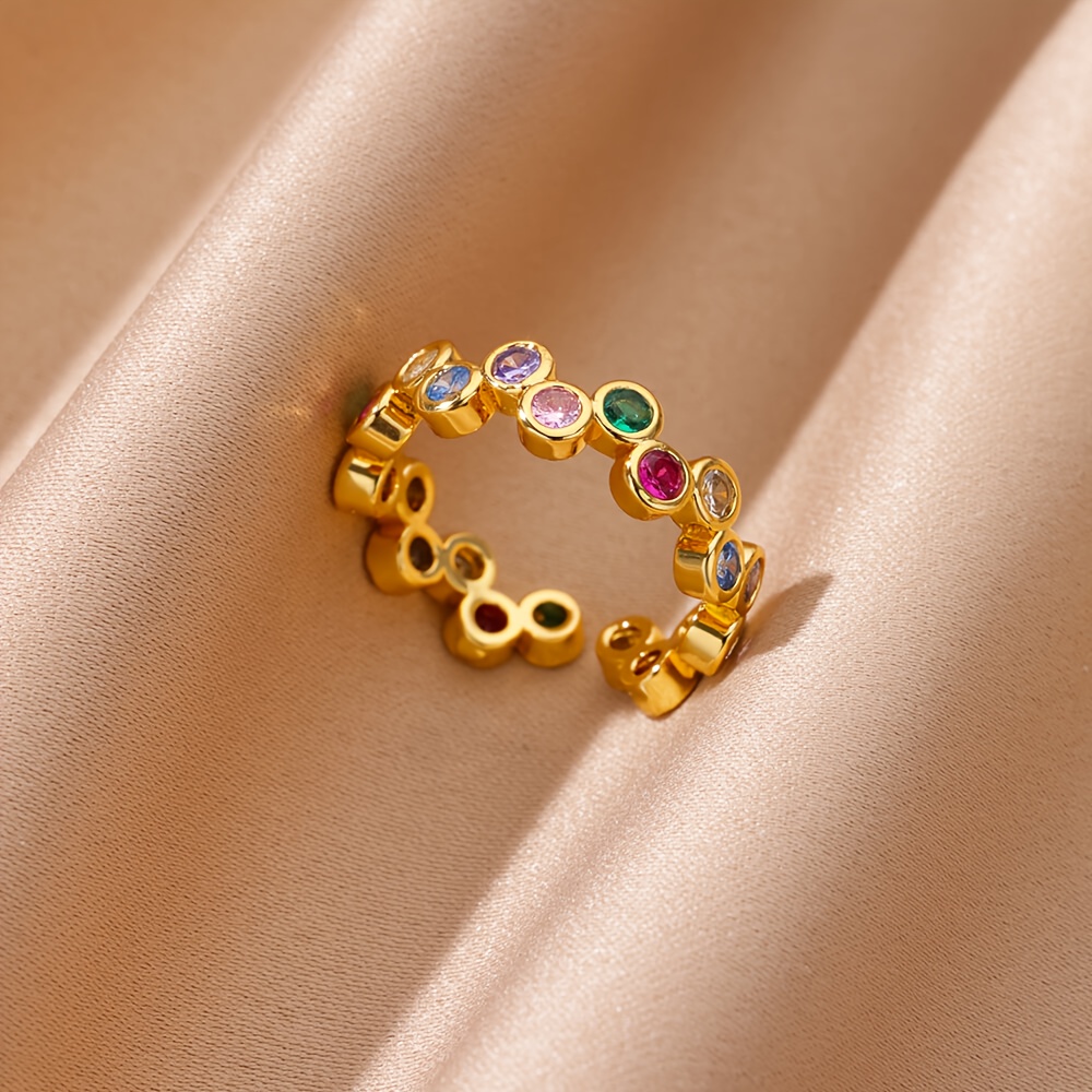 TEMU Fashionable Colored Zirconia For Women | Lightweight Luxury, Multi-functional, Fade-resistant, Ideal For Everyday Wear And Celebratory Occasions