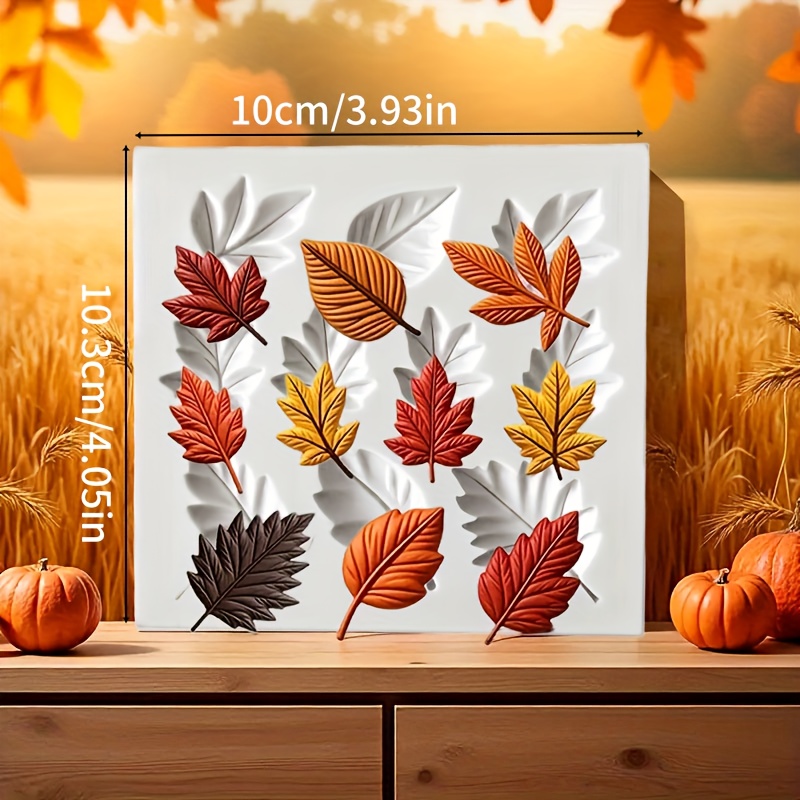 TEMU 1 Moule en , Moule en à 10 Cavités sur le Thème de des d'Automne, un Outil Décoratif pour les Fêtes que les Anniversaires, la Saint-Valentin, ,