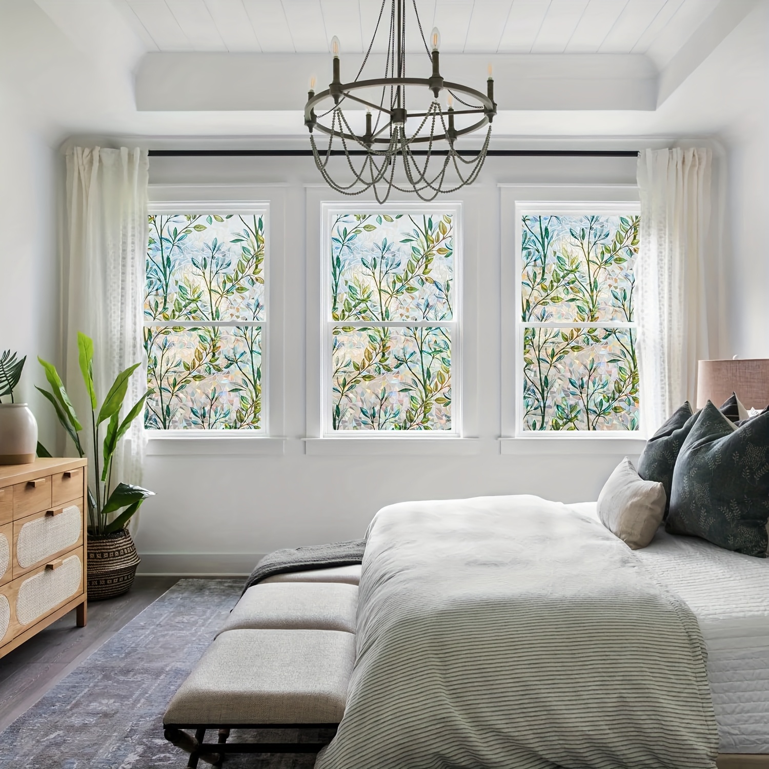 窗户隐私电影窗户胶片3d无胶玻璃贴纸玻璃门家和办公室热控制防紫外线 商品详情 2