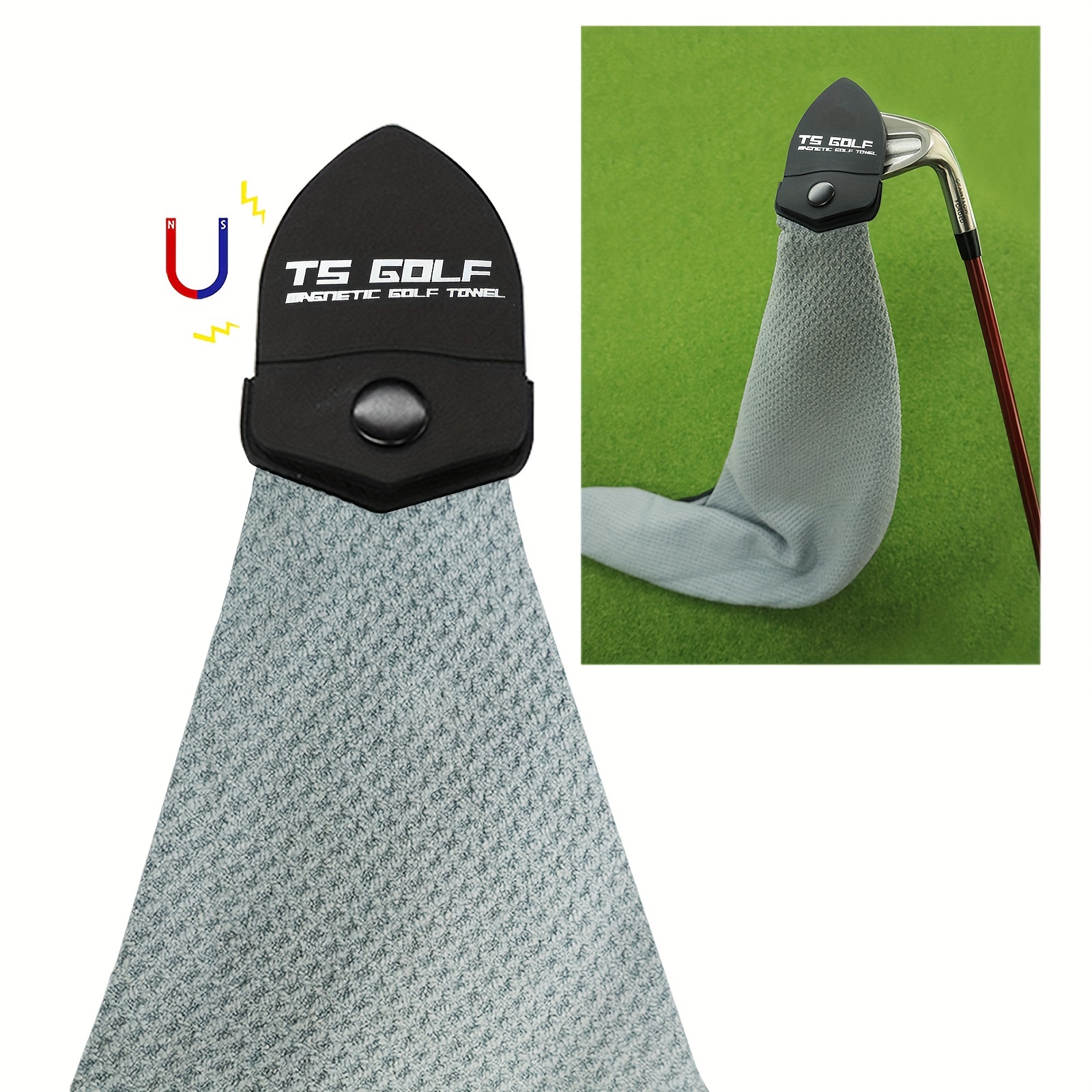 TEMU Golf Towel Magnetic Microfiber Waffle Design With Clip, Magnet For To Golf Bags, Carts & Clubs