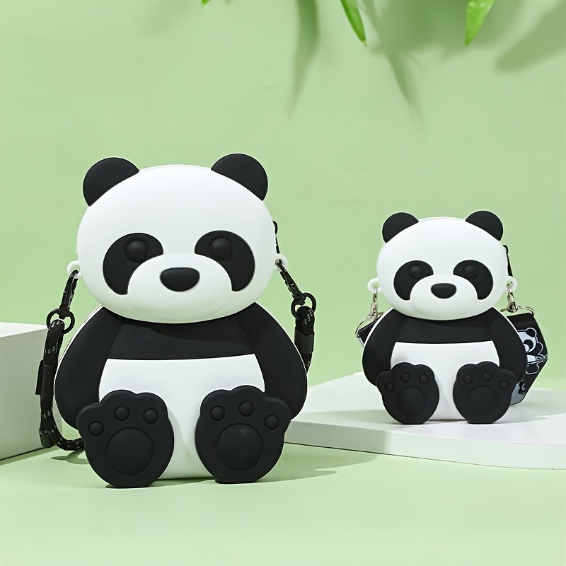 

Cute Panda Silicone Crossbody Bag Family Bag Women's Mobile Phone And Coin Wallet Travel Cosmetics Convenient Storage Bag The Perfect Gift For Friends Creative Fashion All-in-one Shoulder Bag