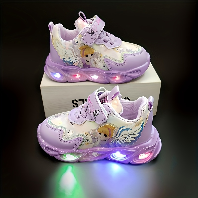 *' Light-Up Sneakers, Casual Cartoon Shoes for Little Girls, Suitable for
