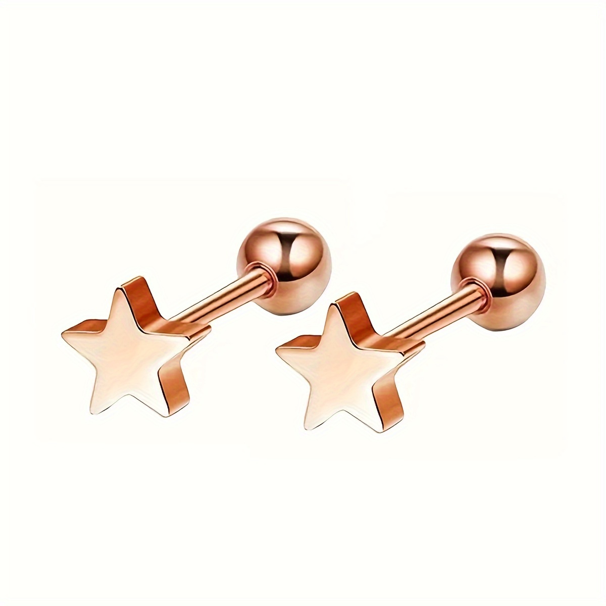 18K Golden Plated Twisted Round Ball Star Earrings